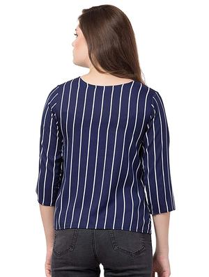 round neck striped top - 17281473 - Standard Image - 3