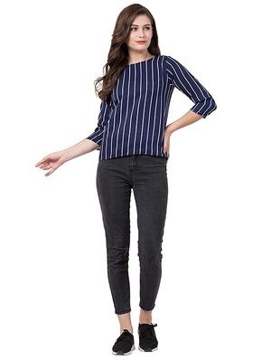 round neck striped top - 17281473 - Standard Image - 4