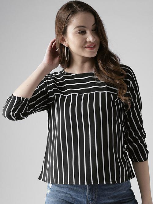 round neck striped top - 17281474 - Very Small Image - 1