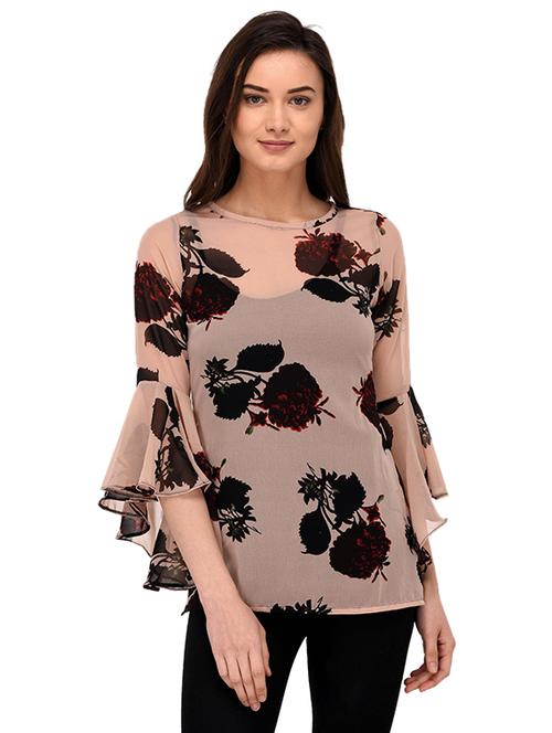 round neck floral top - 17281477 - Very Small Image - 1
