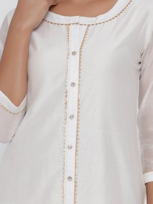 gota work solid straight kurta - 17281634 - Standard Image - 4