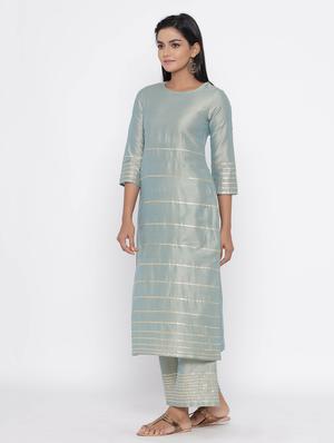 solid kurta palazzo set - 17281651 - Standard Image - 2