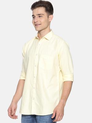 yellow solid casual shirt - 17281803 - Standard Image - 2