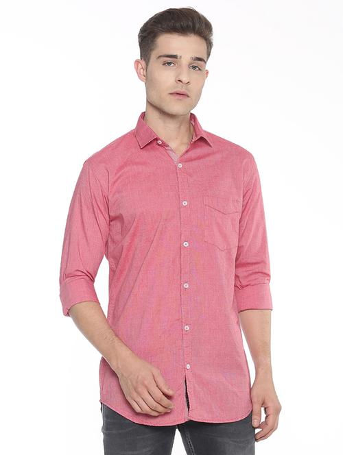 red solid casual shirt - 17281813 - Standard Image - 1