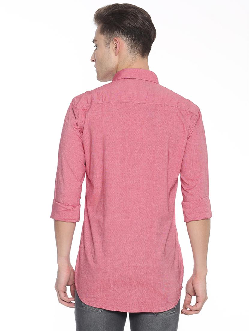 red solid casual shirt - 17281813 - Zoom Image - 3