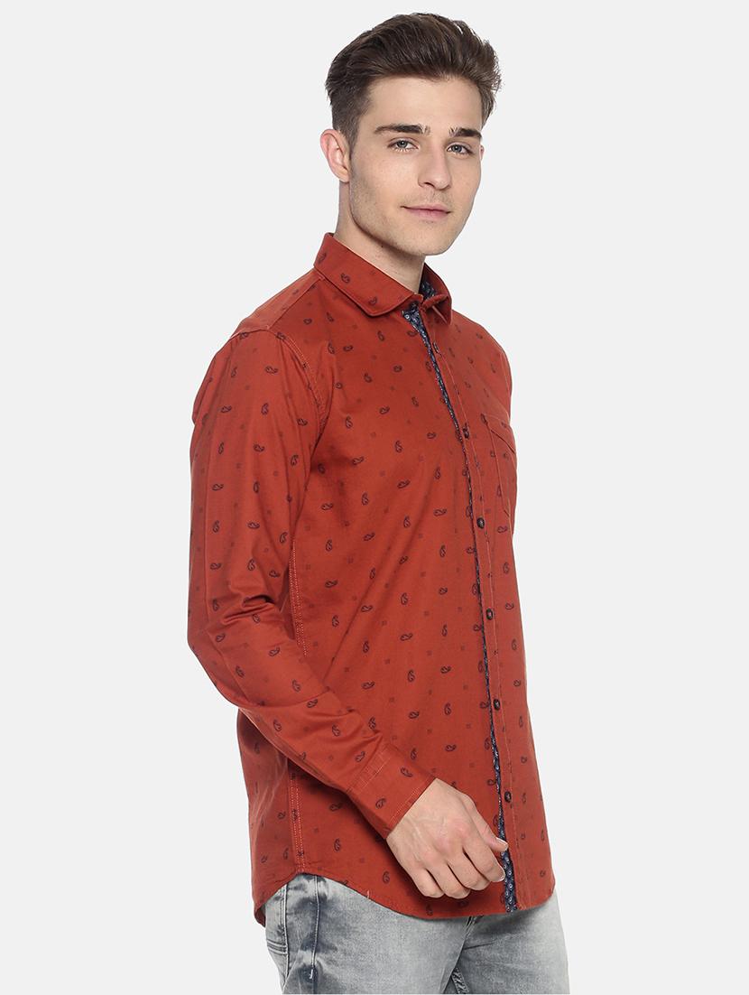 rust printed casual shirt - 17281819 - Zoom Image - 2