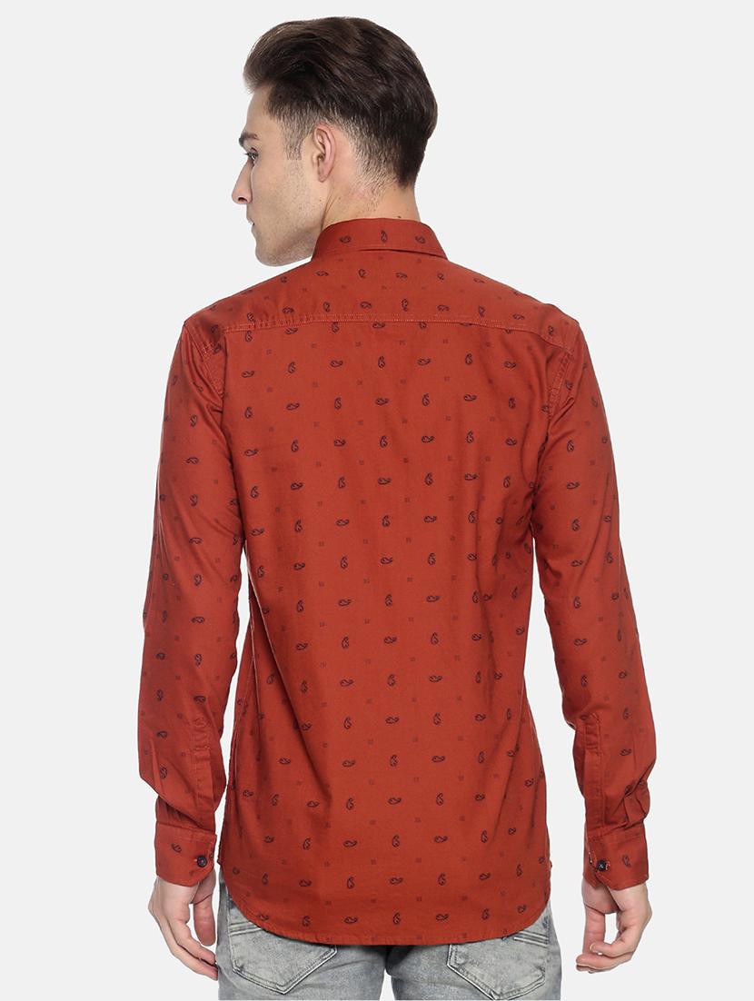 rust printed casual shirt - 17281819 - Zoom Image - 3