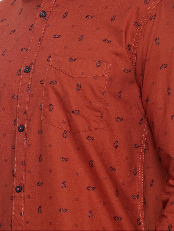 rust printed casual shirt - 17281819 - Zoom Image - 5