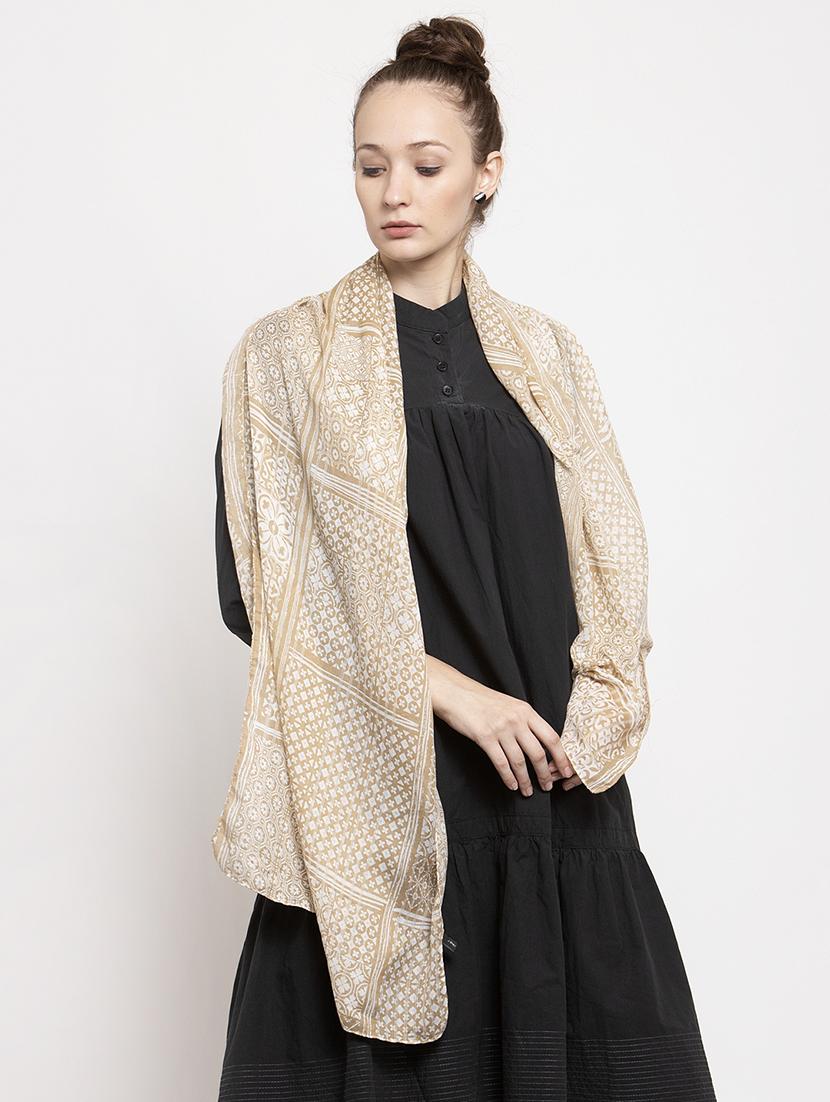 beige polyester stole - 17282068 - Zoom Image - 1