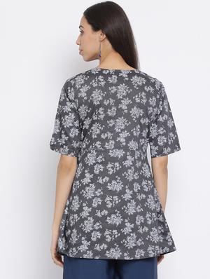 floral a-line kurti - 17282132 - Standard Image - 3