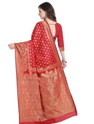 self design banarasi saree with blouse - 17282796 - Standard Image - 2
