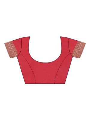 self design banarasi saree with blouse - 17282796 - Standard Image - 4