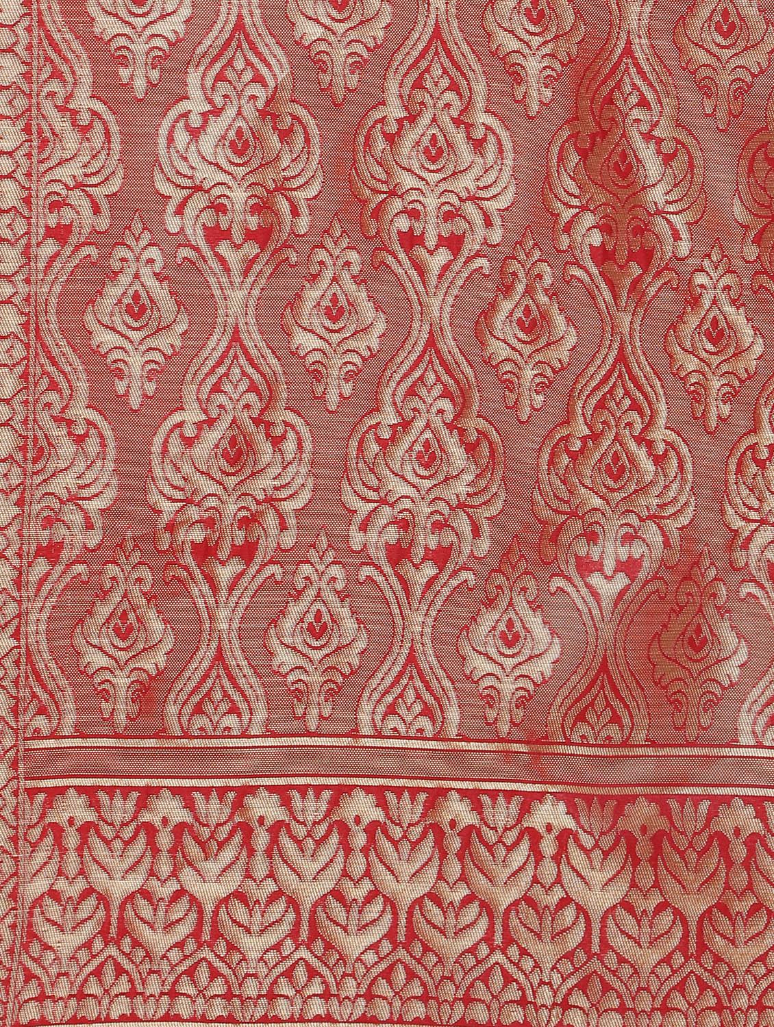 self design banarasi saree with blouse - 17282796 - Zoom Image - 3