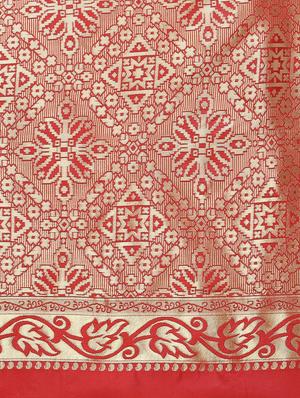 self design banarasi saree with blouse - 17282809 - Standard Image - 3