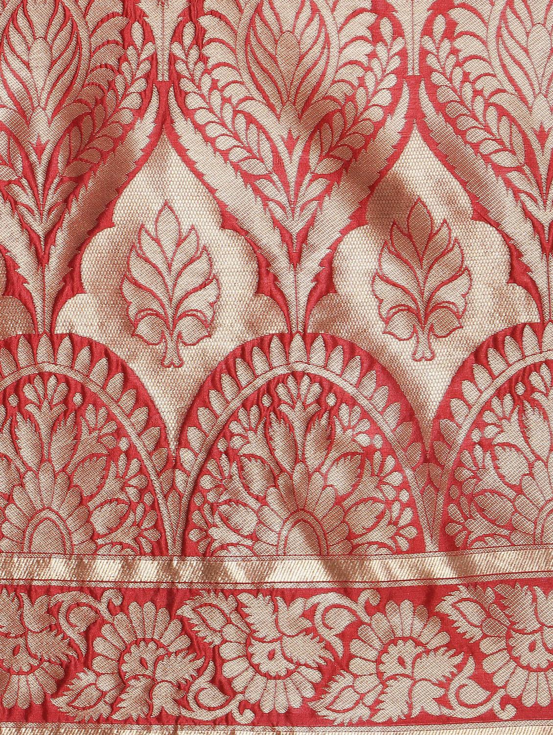 self design banarasi saree with blouse - 17282810 - Zoom Image - 3