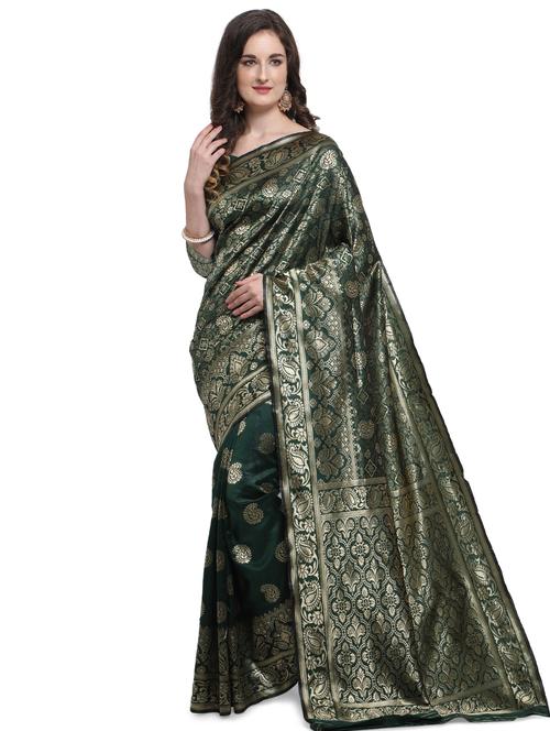 self design banarasi saree with blouse - 17282811 - Standard Image - 1