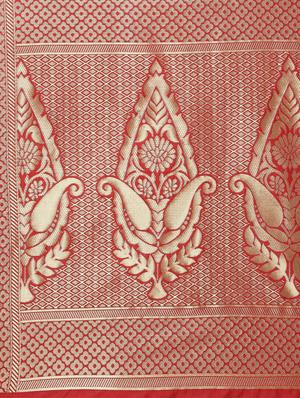 self design banarasi saree with blouse - 17282816 - Standard Image - 3