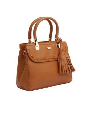 tan leatherette (pu) regular handbag - 17283290 - Standard Image - 4