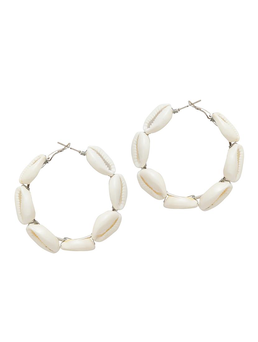 beige metal hoop earring - 17283816 - Zoom Image - 1