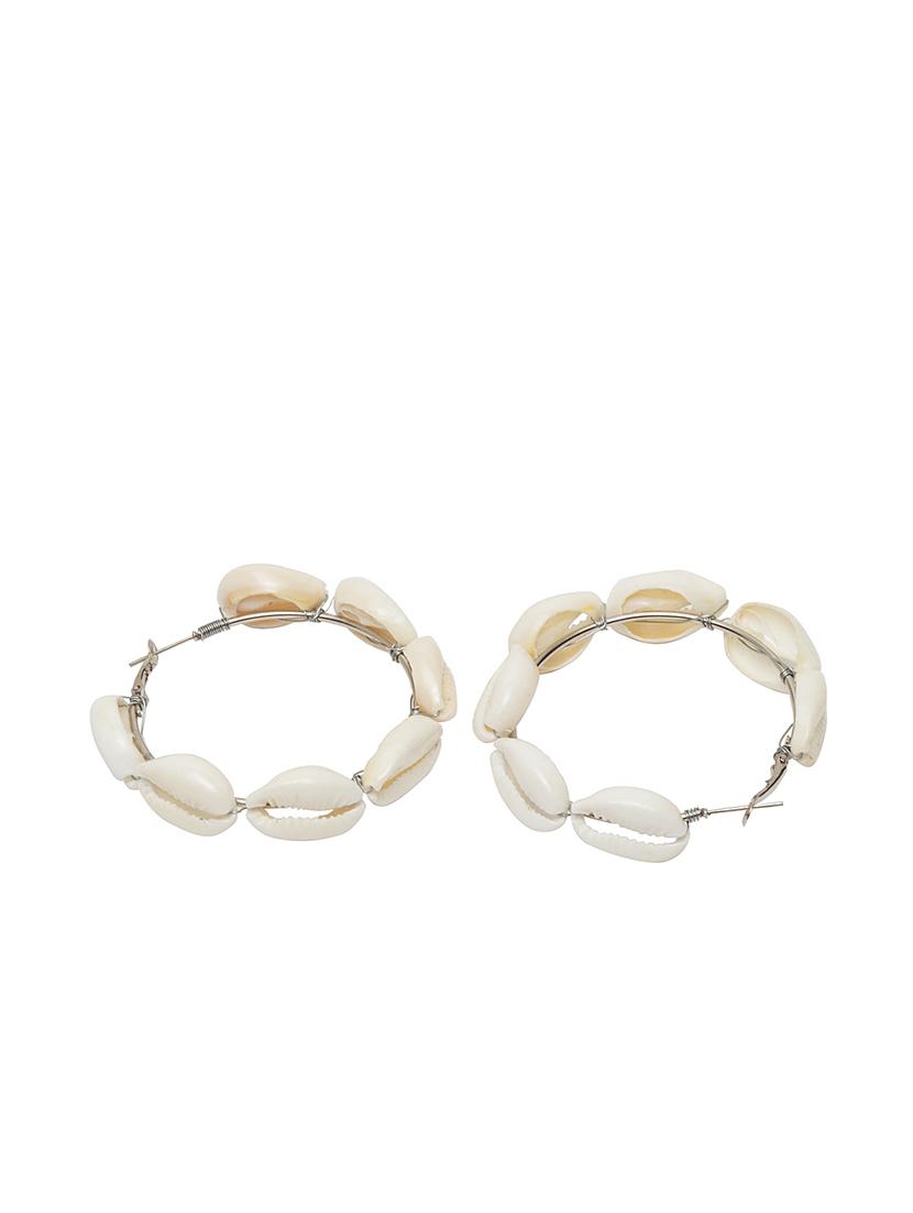 beige metal hoop earring - 17283816 - Zoom Image - 3