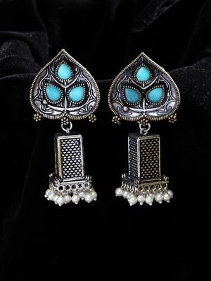 silver plated jhumka earring - 17283820 - Standard Image - 2