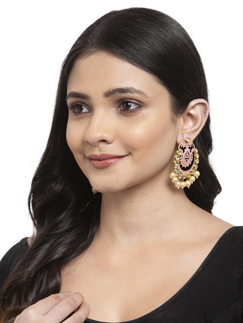 pink copper chandellier earring - 17283821 - Zoom Image - 4