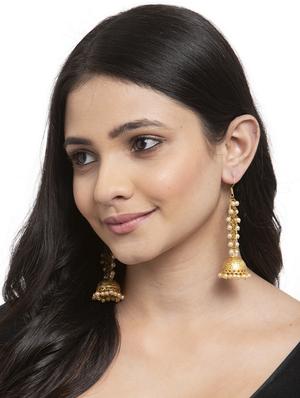 gold copper jhumka earring - 17283823 - Standard Image - 4