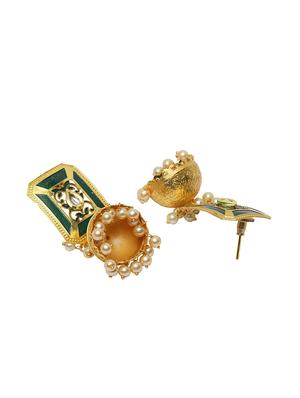 gold copper jhumka earring - 17283825 - Standard Image - 3