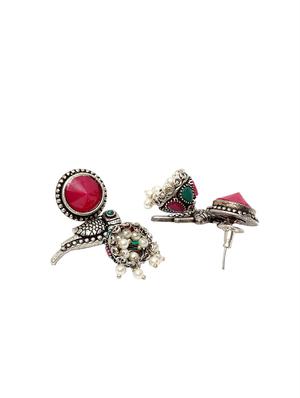 silver plated jhumka earring - 17283833 - Standard Image - 3