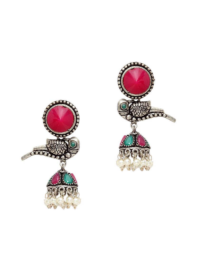 silver plated jhumka earring - 17283833 - Zoom Image - 1