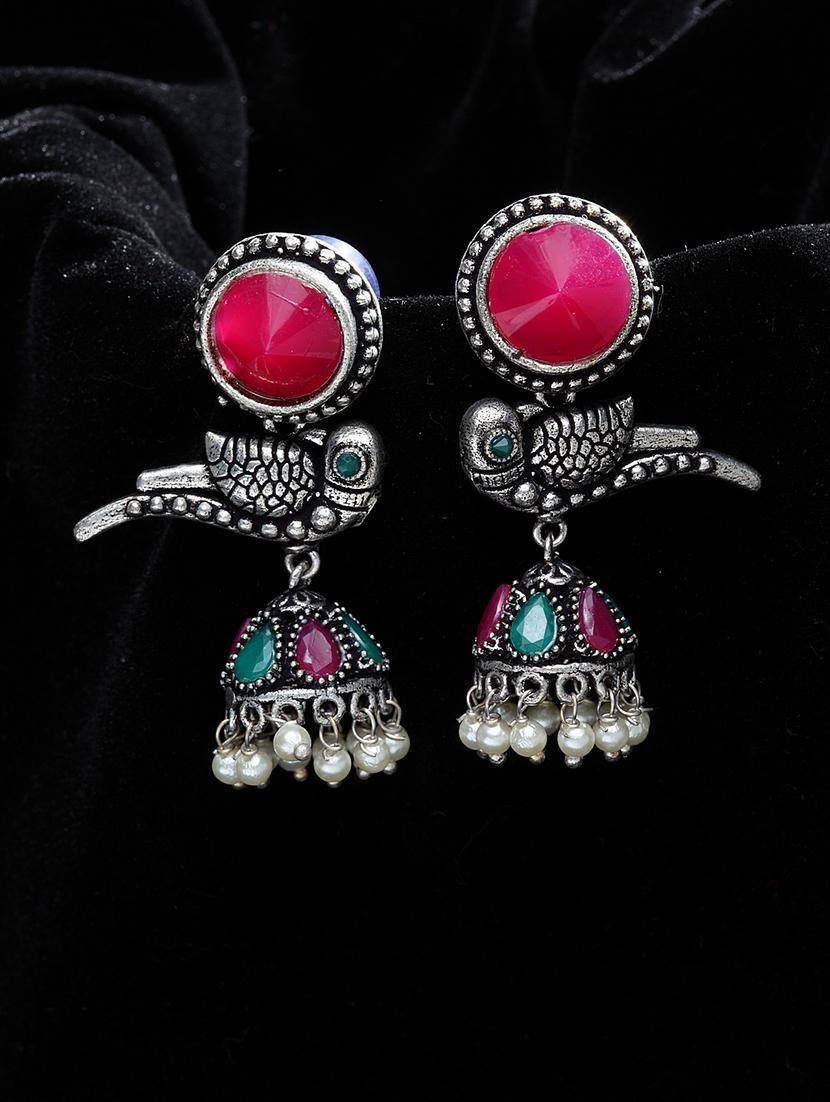 silver plated jhumka earring - 17283833 - Zoom Image - 2