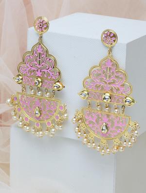 pink copper drop earring - 17283844 - Standard Image - 2