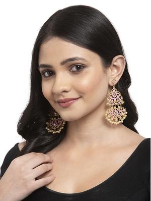 pink copper drop earring - 17283844 - Standard Image - 4