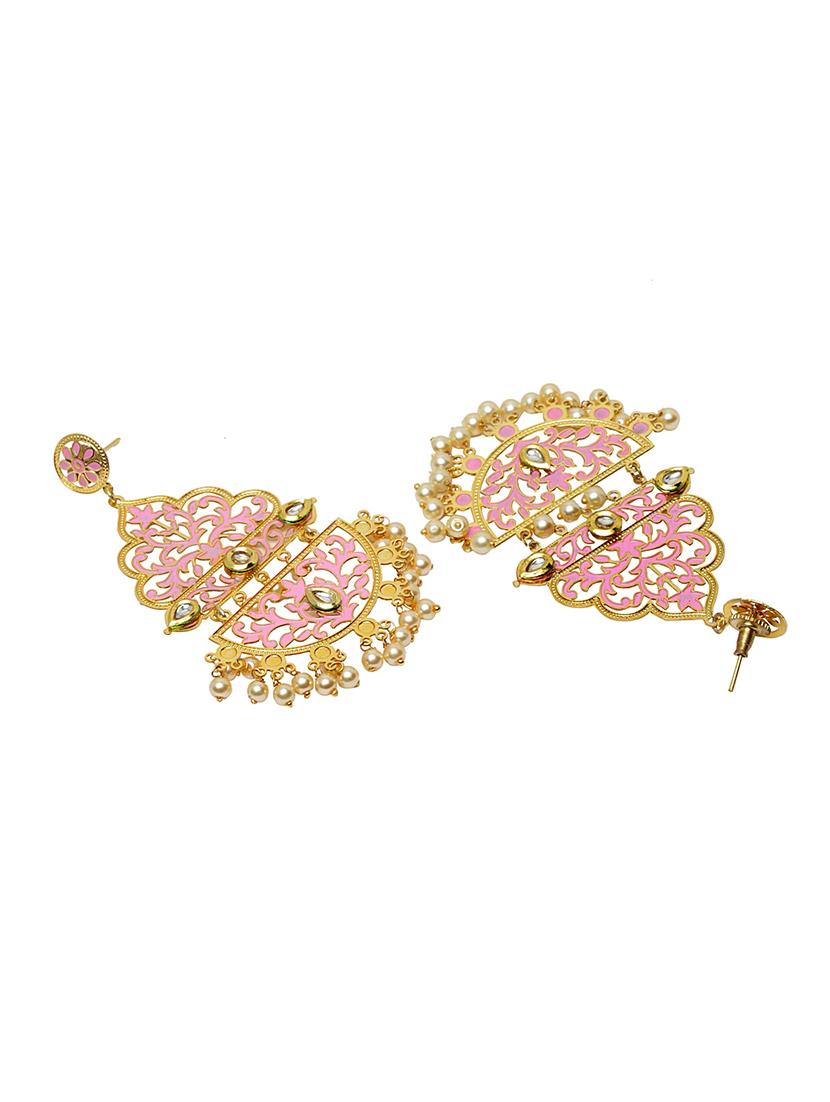 pink copper drop earring - 17283844 - Zoom Image - 3