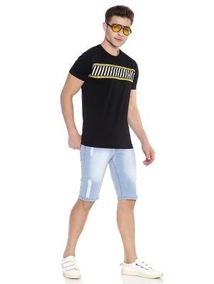 light blue washed distressed denim shorts - 17284164 - Standard Image - 4