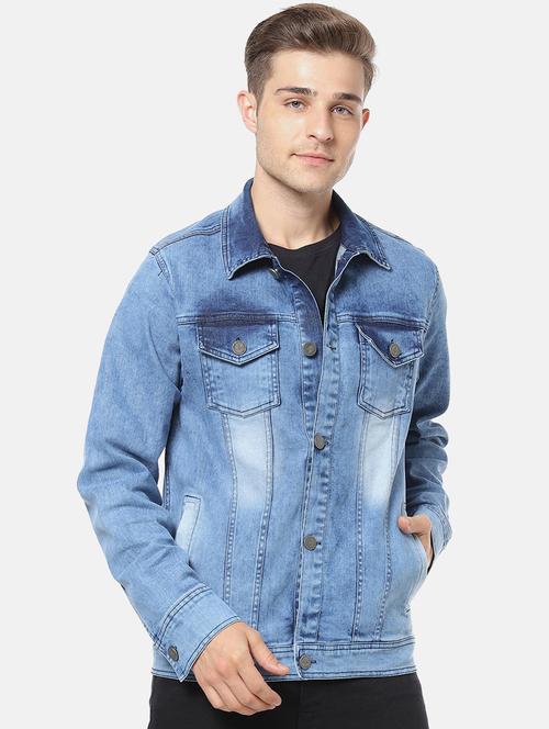 blue washed denim jacket - 17284222 - Very Small Image - 1