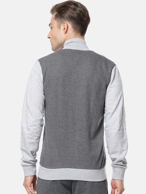 grey color block casual jacket - 17284267 - Standard Image - 3