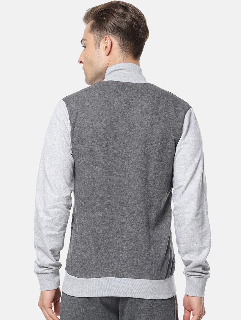 grey color block casual jacket - 17284267 - Zoom Image - 3