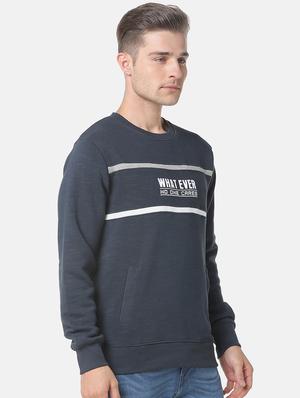 navy blue printed sweatshirt - 17284276 - Standard Image - 2
