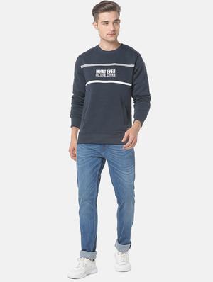 navy blue printed sweatshirt - 17284276 - Standard Image - 4