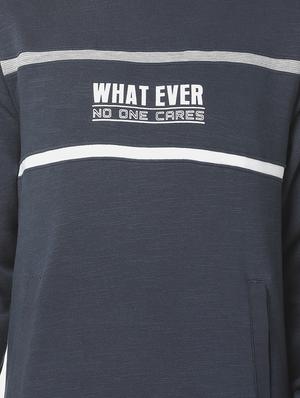 navy blue printed sweatshirt - 17284276 - Standard Image - 5