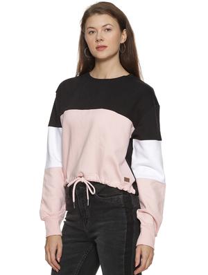 color block drawstring waist sweatshirt - 17284453 - Standard Image - 2