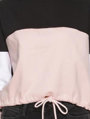 color block drawstring waist sweatshirt - 17284453 - Standard Image - 5