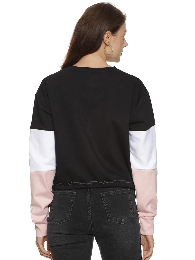 color block drawstring waist sweatshirt - 17284453 - Zoom Image - 3