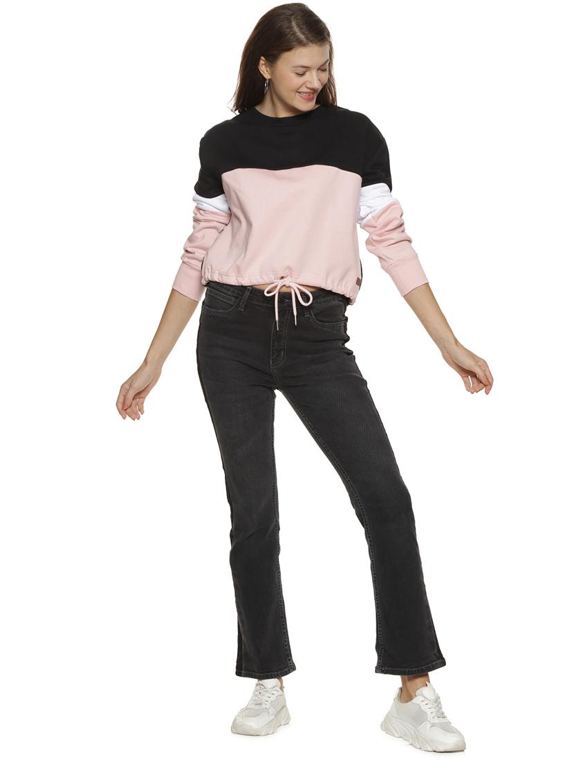 color block drawstring waist sweatshirt - 17284453 - Zoom Image - 4