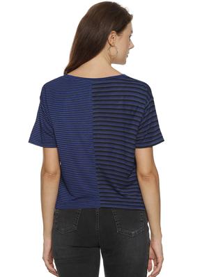 tie front striped crop top - 17284491 - Standard Image - 3