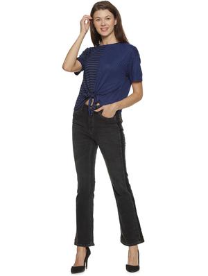 tie front striped crop top - 17284491 - Standard Image - 4