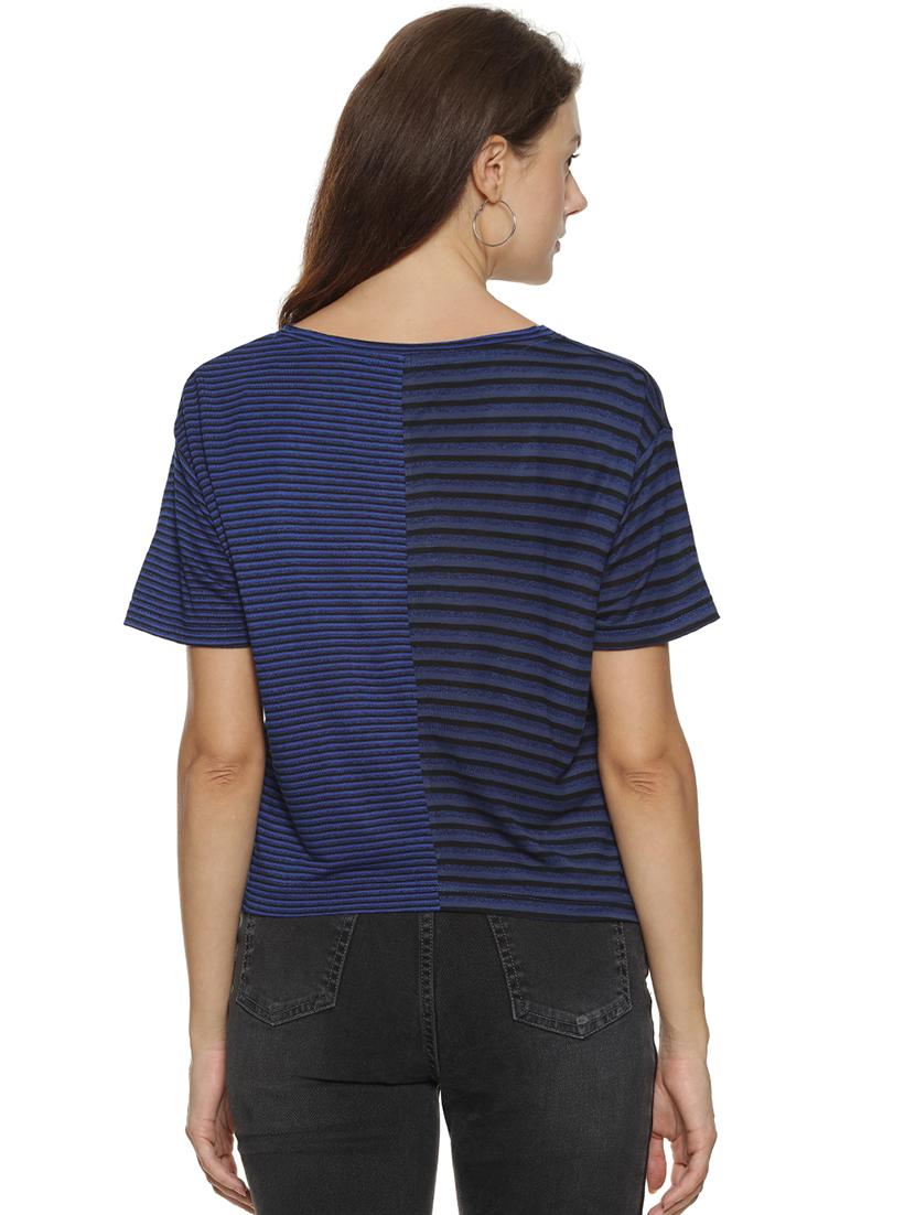 tie front striped crop top - 17284491 - Zoom Image - 3