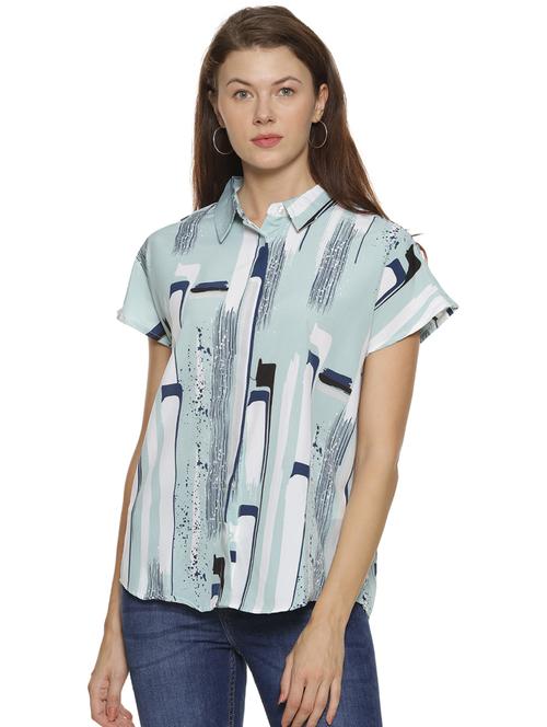 concealed placket abstract shirt - 17284498 - Standard Image - 1