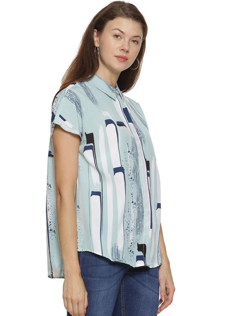 concealed placket abstract shirt - 17284498 - Zoom Image - 2